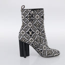 LOUIS VUITTON Pre Owned 1854 Print Silhouette Ankle Boots 37 1/2 LV Auth 211430M-4