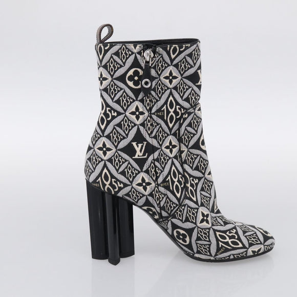LOUIS VUITTON Pre Owned 1854 Print Silhouette Ankle Boots 37 1/2 LV Auth 211430M