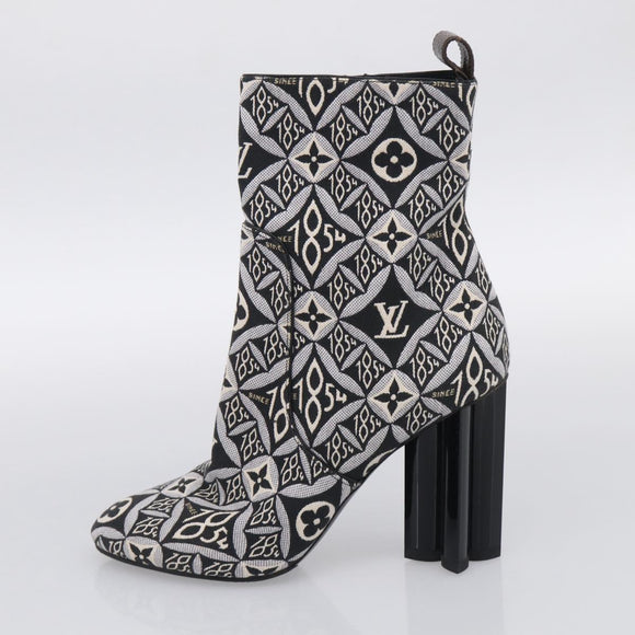 LOUIS VUITTON Pre Owned 1854 Print Silhouette Ankle Boots 37 1/2 LV Auth 211430M