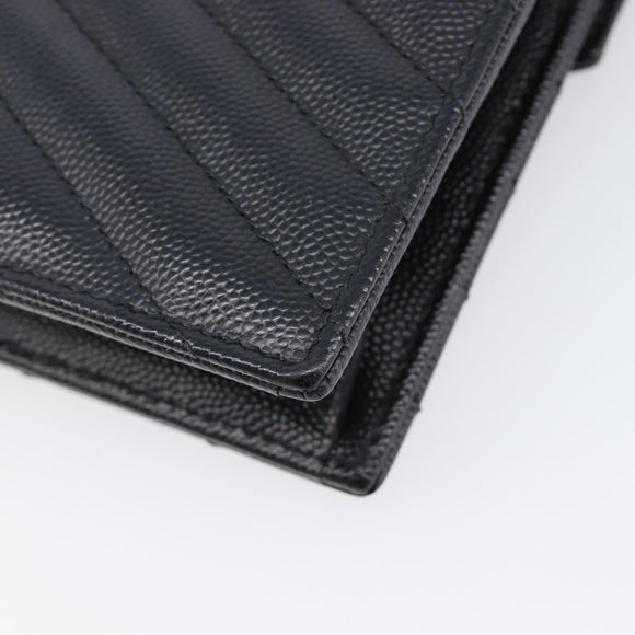 Saint Laurent Chain Shoulder Bag Leather Black Gold 393953 Auth 211431M