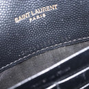 Saint Laurent Chain Shoulder Bag Leather Black Gold 393953 Auth 211431M-25