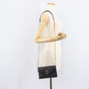 Saint Laurent Chain Shoulder Bag Leather Black Gold 393953 Auth 211431M-26