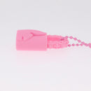 Chrome Hearts Flerknee Padlock Necklace rubber Pink Auth 211432M-16