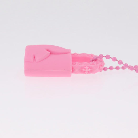Chrome Hearts Flerknee Padlock Necklace rubber Pink Auth 211432M