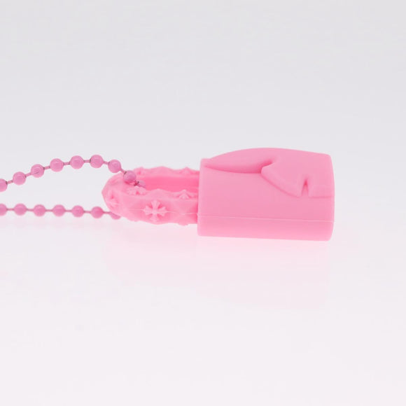 Chrome Hearts Flerknee Padlock Necklace rubber Pink Auth 211432M