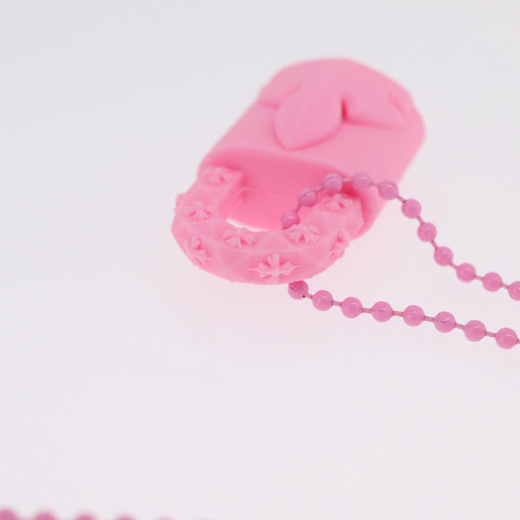 Chrome Hearts Flerknee Padlock Necklace rubber Pink Auth 211432M