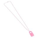 Chrome Hearts Flerknee Padlock Necklace rubber Pink Auth 211432M-2