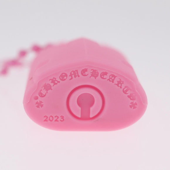 Chrome Hearts Flerknee Padlock Necklace rubber Pink Auth 211432M