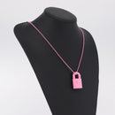 Chrome Hearts Flerknee Padlock Necklace rubber Pink Auth 211432M-21