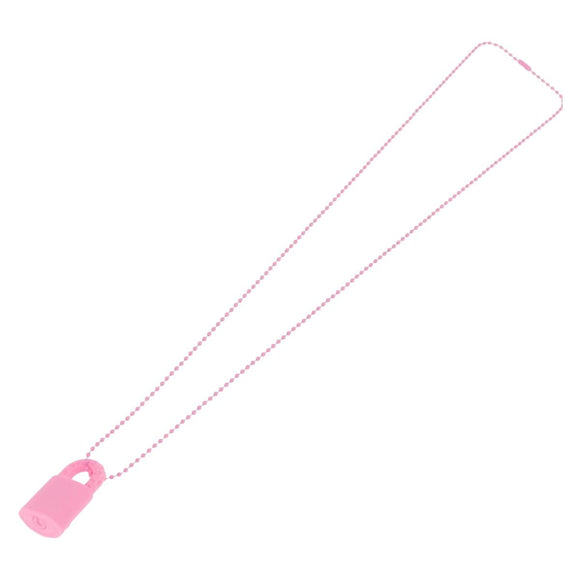 Chrome Hearts Flerknee Padlock Necklace rubber Pink Auth 211432M