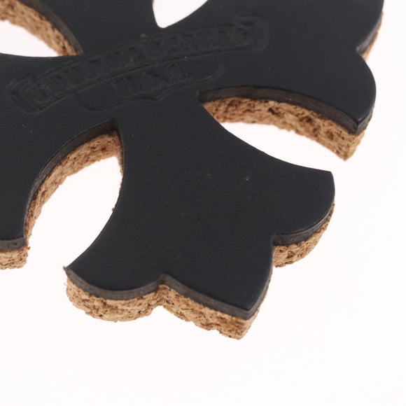 Chrome Hearts Coaster Leather Cork Black Auth 211433M