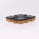 Chrome Hearts Coaster Leather Cork Black Auth 211433M-15