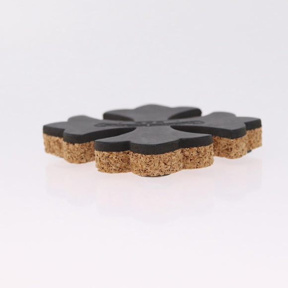 Chrome Hearts Coaster Leather Cork Black Auth 211433M