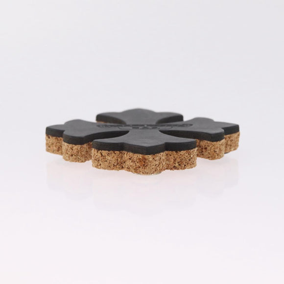 Chrome Hearts Coaster Leather Cork Black Auth 211433M