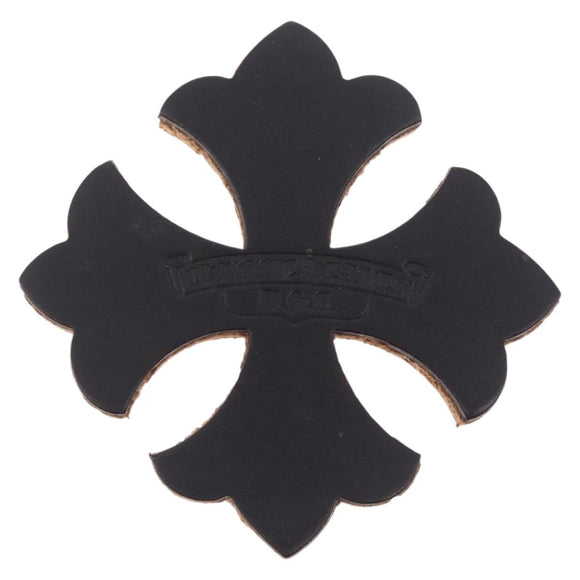 Chrome Hearts Coaster Leather Cork Black Auth 211433M