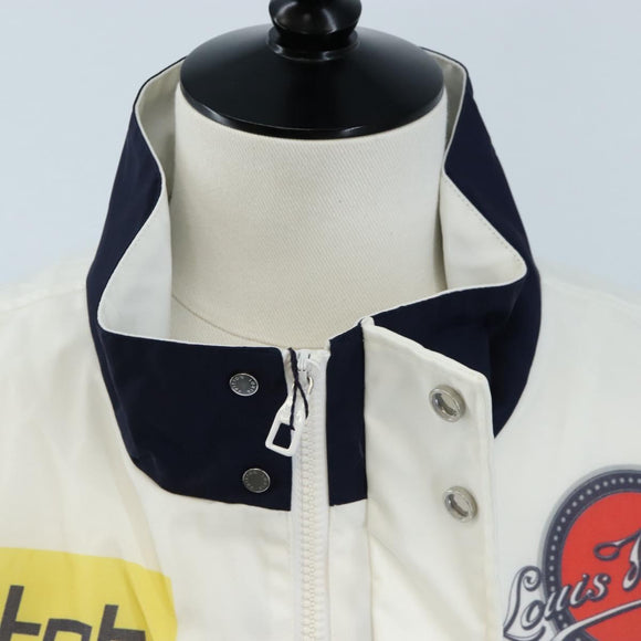 LOUIS VUITTON Multi Logo Jacket Nylon L White LV Auth 211434SAM