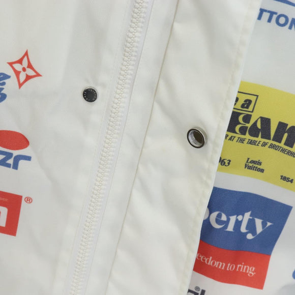 LOUIS VUITTON Multi Logo Jacket Nylon L White LV Auth 211434SAM