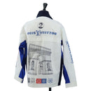 LOUIS VUITTON Multi Logo Jacket Nylon 50 White LV Auth 211435SAM-2