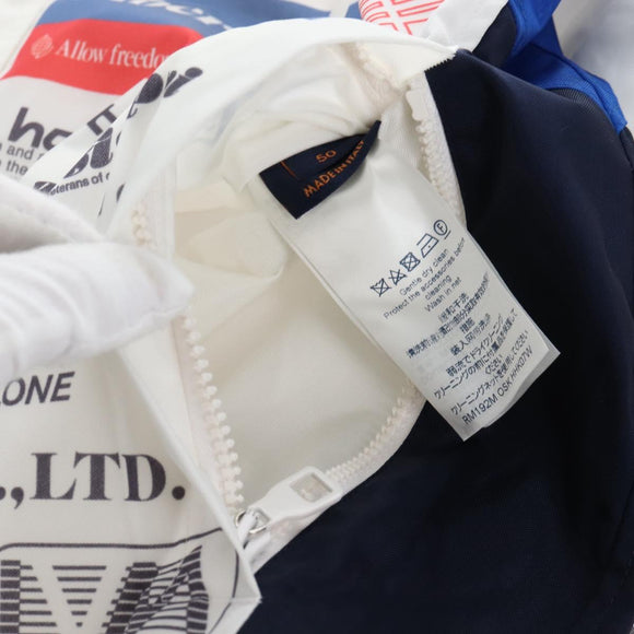 LOUIS VUITTON Multi Logo Jacket Nylon 50 White LV Auth 211435SAM