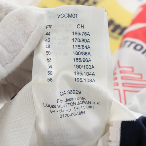 LOUIS VUITTON Multi Logo Jacket Nylon 50 White LV Auth 211435SAM