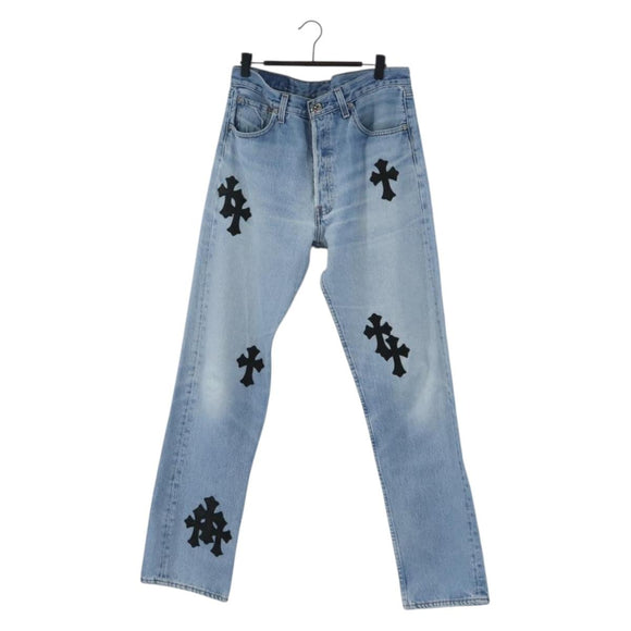 Chrome Hearts Levi's 501 Custom Pants Denim 32 Light Blue Auth 211436SM