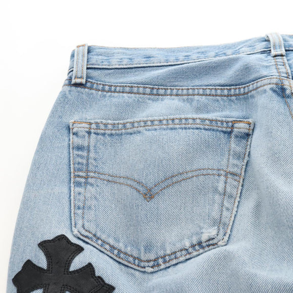 Chrome Hearts Levi's 501 Custom Pants Denim 32 Light Blue Auth 211436SM