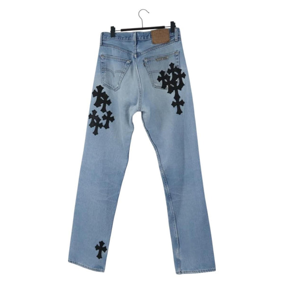 Chrome Hearts Levi's 501 Custom Pants Denim 32 Light Blue Auth 211436SM