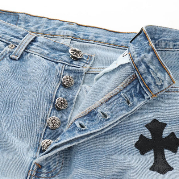 Chrome Hearts Levi's 501 Custom Pants Denim 32 Light Blue Auth 211436SM