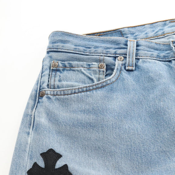 Chrome Hearts Levi's 501 Custom Pants Denim 32 Light Blue Auth 211436SM