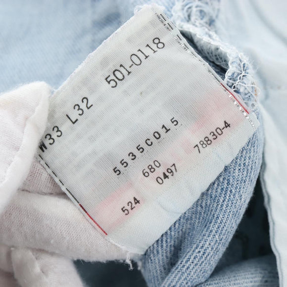 Chrome Hearts Levi's 501 Custom Pants Denim 32 Light Blue Auth 211436SM