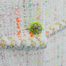 CHANEL Dress Tweed 40 White CC Auth 211437SAM-7