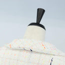 CHANEL Dress Tweed 40 White CC Auth 211437SAM-8