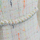 CHANEL Dress Tweed 40 White CC Auth 211437SAM-9