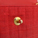 CHANEL Mademoiselle Chain Shoulder Bag Canvas Red Gold CC Auth 211443V-16