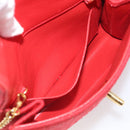 CHANEL Mademoiselle Chain Shoulder Bag Canvas Red Gold CC Auth 211443V-22
