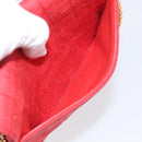 CHANEL Mademoiselle Chain Shoulder Bag Canvas Red Gold CC Auth 211443V-24