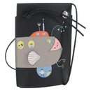 LOEWE Suna Fujita Collaboration Pebble Shoulder Pouch Black Silver Auth 211450SM-1