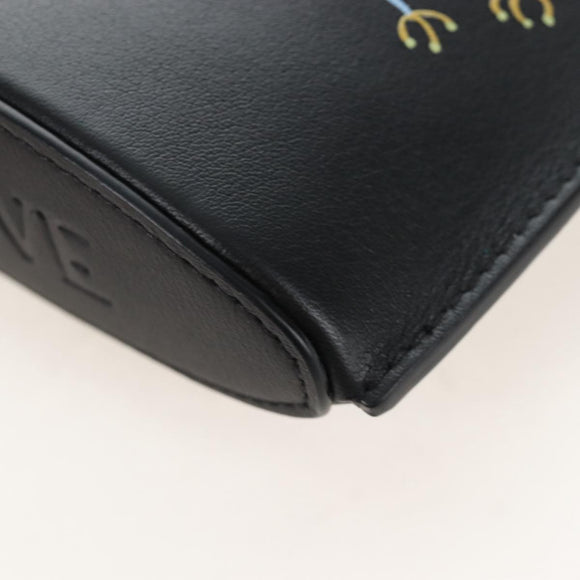 LOEWE Suna Fujita Collaboration Pebble Shoulder Pouch Black Silver Auth 211450SM