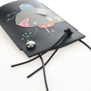 LOEWE Suna Fujita Collaboration Pebble Shoulder Pouch Black Silver Auth 211450SM-6