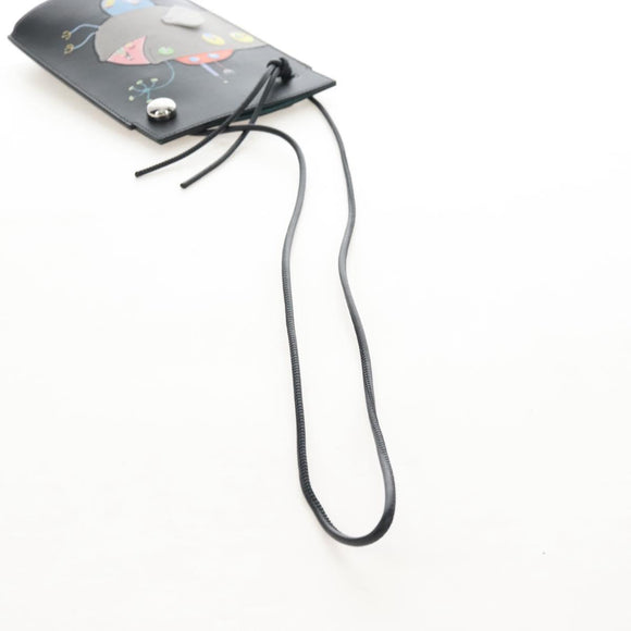 LOEWE Suna Fujita Collaboration Pebble Shoulder Pouch Black Silver Auth 211450SM