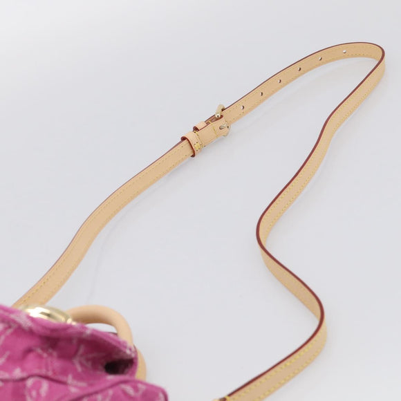 LOUIS VUITTON Monogram Denim Nano Speedy Bag Fusha Pink M27603 Auth 211452SM