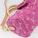 LOUIS VUITTON Monogram Denim Nano Speedy Bag Fusha Pink M27603 Auth 211452SM-13