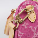 LOUIS VUITTON Monogram Denim Nano Speedy Bag Fusha Pink M27603 Auth 211452SM-17