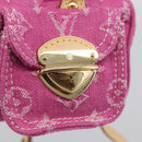 LOUIS VUITTON Monogram Denim Nano Speedy Bag Fusha Pink M27603 Auth 211452SM-18