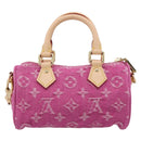 LOUIS VUITTON Monogram Denim Nano Speedy Bag Fusha Pink M27603 Auth 211452SM-3