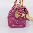 LOUIS VUITTON Monogram Denim Nano Speedy Bag Fusha Pink M27603 Auth 211452SM-4