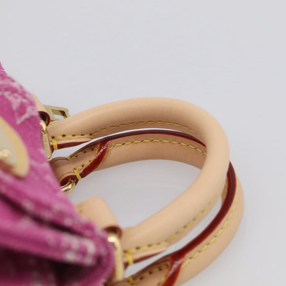 LOUIS VUITTON Monogram Denim Nano Speedy Bag Fusha Pink M27603 Auth 211452SM
