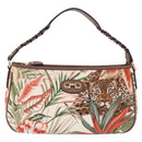 Salvatore Ferragamo Gancini Shoulder Bag Nylon Beige Gold Tone Auth 211464V-2