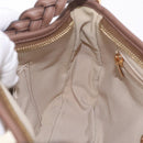 Salvatore Ferragamo Gancini Shoulder Bag Nylon Beige Gold Tone Auth 211464V-20