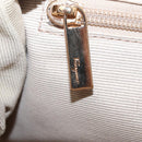 Salvatore Ferragamo Gancini Shoulder Bag Nylon Beige Gold Tone Auth 211464V-21